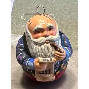 Roly Poly Santa Claus Christmas Ornament Shelf Sitter Holiday Decor Figurine